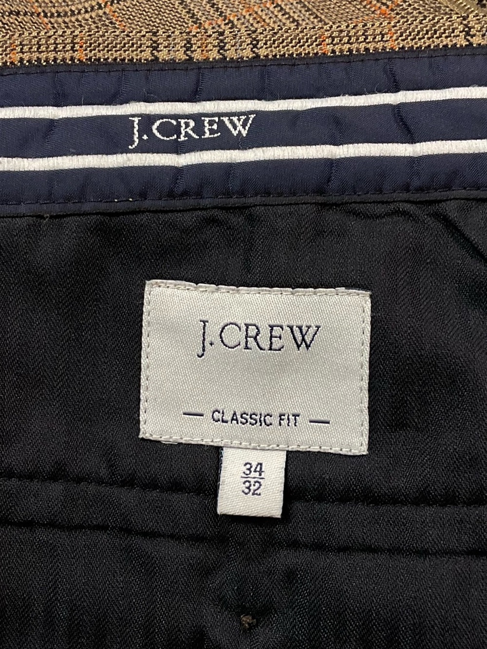 Vtg J. Crew Men’s 34 Brown Glen Plaid Wool Trouser Pants - Picture 6 of 7